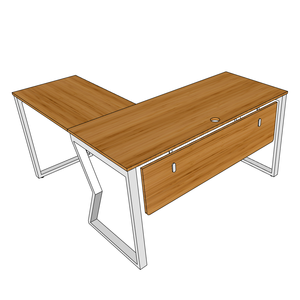 MBamboo L-Shaped Corner <b>Desk</b> 140x140cm <b>Solid</b> <b>Wood</b> Modern Minimalist Design Assembled Iron Legs for Office or Study Use - Product Image 5