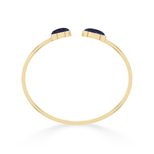 Bracelet ajustable tendance en or 18 carats plaqué or, finition haut de gamme, avec pierre druzy torsadée, sertissage ovale, fait à la main, bijoux unisexe - Product Image 2