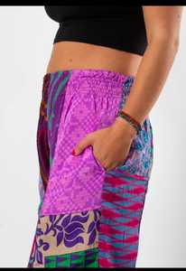 กางเกงขาบานระบายอากาศของผู้หญิงกางเกงฮาเร็มขายาวเอวยางยืดพิมพ์ลายมีระบายสำหรับโยคะลำลองฤดูร้อน - Product Image 3