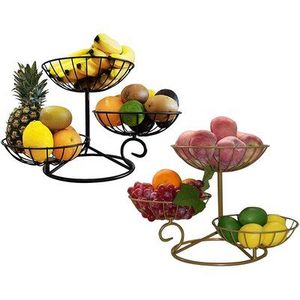Organizador de cestas de frutas de metal de acero duradero con encanto rústico para mostradores de granja modernos y detalles de mesa de comedor - Product Image 2