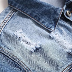 High <b>Lightweight</b> Vintage <b>Denim</b> <b>Jacket</b> for Men Breathable Comfortable Stand Collar Custom Logo Competitive Price for Spring - Product Image 4