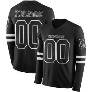 2025 nuevo diseño personalizado uniforme de fútbol americano bordado 100% poliéster transpirable frente Logo Jersey desgaste - Product Image 4