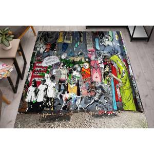 Tapis Graffiti, Tapis Imprimé, Tapis Graffiti Banksy, Tapis Coloré, Tapis Fin Non-tissé - Product Image 1