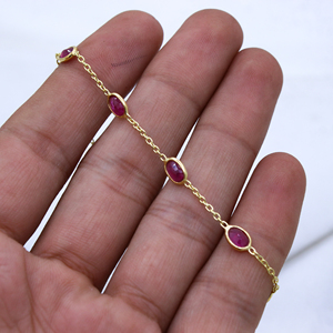 สร้อยอัญมณีทับทิมธรรมชาติทำมือ925ใหม่สำหรับผู้หญิงสร้อยข้อมือบำบัดเงินสเตอร์ลิง - Product Image 4