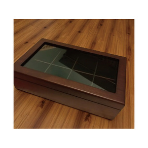 Boîte à thé en bois faite à la main : Coffret de rangement à 8 compartiments - Product Image 2