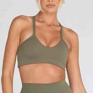 Custom High-Quality Strappy Yoga Sports Bra Women's <b>Crop</b> Top Gym Activewear - Product Image 2