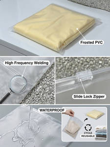 Bolsa de Embalaje de PVC Mate Esmerilado con Cierre Hermético y Logotipo Personalizado para Ropa, Textiles y Trajes, con Cierre Deslizante, Embalaje de Lujo - Product Image 4
