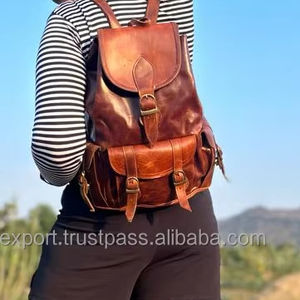 กระเป๋าเป้สะพายหลังหนังแท้แฮนด์เมดแท้กระเป๋าสไตล์วินเทจการออกแบบใหม่หลายใช้กระเป๋าเป้สะพายหลังขายส่งผลิตภัณฑ์จํานวนมาก - Product Image 3