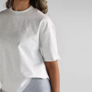 T-shirt oversize pour femme, vert uni, manches courtes, décontracté, coupe ample, col rond, en coton, élégant, streetwear, basique, haut d'été - Product Image 5