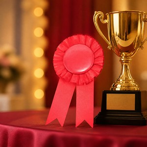 Ruban de rosette de récompense <span class=keywords><strong>en</strong></span> <span class=keywords><strong>satin</strong></span> avec panneau central vierge pour cérémonie et exposition - Product Image 4