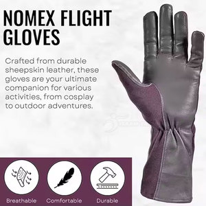 Guantes de Piloto de Cuero de Fabricación Pakistaní, con Logotipo y Diseño Personalizados, Pantalla Táctil, Transpirables, para Exteriores, para las Cuatro Estaciones - Product Image 6