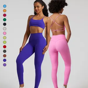 Mujeres Conjuntos De Ropa <span class=keywords><strong>Activa</strong></span> Para Mujer Yoga <span class=keywords><strong>Gym</strong></span> Sport Pants Two Piece Wear Set Leggings Yoga Set Mujer Sexy - Product Image 1