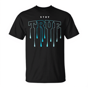 T-shirt promozionale con grafica Stay True Blue - Product Image 2