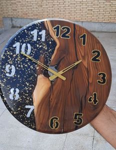 ASSISTANCE HORLOGE MURALE MEILLEURE Qualité Résine En Bois Époxy Horloge Murale Fabriqué À La Main En Bois Résine Époxy Horloge Murale Wholes - Product Image 6