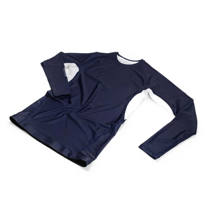 Rashguard BJJ à manches longues personnalisé pour hommes, équipement d'entraînement de grappling No-Gi durable de la marine, manches courtes OEM ODM pour garçons - Product Image 3
