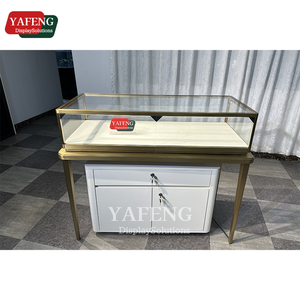 Venta al por mayor de lujo de acero inoxidable Gabinete de la joyería de cristal de iluminación LED escaparate de la tienda para la joyería de diseño de mostrador - Product Image 2