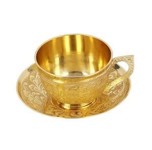 Handmade brass <b>tea</b> <b>cup</b> and <b>saucer</b> with fine traditional finishing and luxurious design suitable for premium gifting - Product Image 6