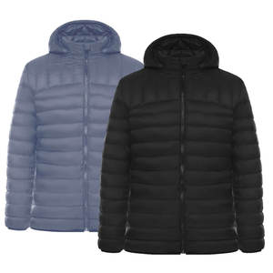 Chaqueta Acolchada de Nailon Súper Suave para Hombre, Chaqueta de Invierno con Capucha y Cremallera, Chaqueta Acolchada Pequeña con Cremallera Completa de Invierno en Estilo Único - Product Image 1