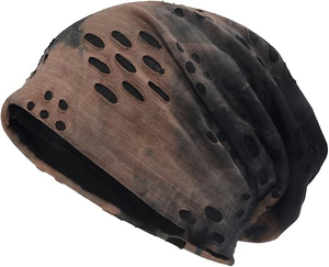 Hot Custom Distressed Style Long Slouchy Beanie Sombreros para hombres Mujeres Oversized Baggy Beanies Bordado 3D Venta al por mayor Gorras de moda - Product Image 2