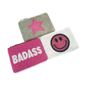 Porte-monnaie brodé, mini sac en toile artisanal avec fermeture éclair fonctionnelle, design unique par MD HANDICRAFTS - Product Image 1