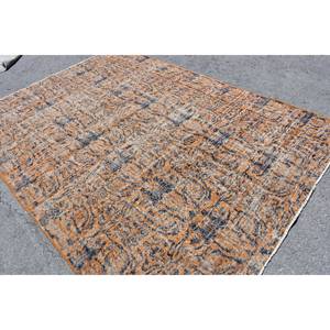 Alfombra de lana turca Vintage 6x8 pies naranja negro área grande rectángulo pasillo estilo tradicional Patchwork tejido látex para coche - Product Image 4