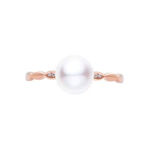 18K Diamante Clásico Torcedura Perlas de agua dulce Anillo Elegante Perla Collares Colección - Product Image 1