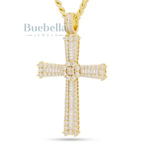 S925 Argent Mixte T Diamant & Moissanite Foi Croix Pendentif Européen Américain Mode Hip Hop Accessoires Pour Hommes - Product Image 1