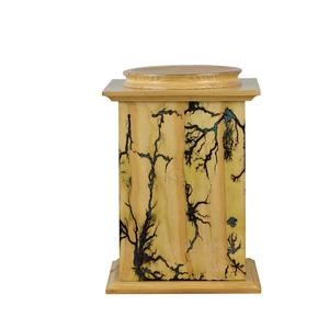 Wooden Urn Box Fractal Burning Adult Cremation Urns With Lid Funeral <b>for</b> Human <b>Ashes</b> Pet <b>Keepsake</b> Urn - Product Image 4