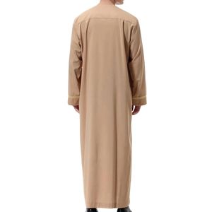 ชุดญุบบะห์สีน้ำตาลเอิร์ธโทนสำหรับผู้ชายมุสลิม ปักลายที่อก แขนยาว ชุดอิสลามแบบโธบ คันดูราแบบอาหรับ ดิชดาชาแบบดั้งเดิม - Product Image 2