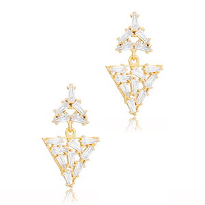 Baguette-pendientes de tuerca de Plata de Ley 925 hechos a mano, joyería geométrica turca, venta al por mayor - Product Image 2