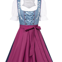 Robe traditionnelle bavaroise de qualité supérieure, style Dirndl, pour l'Oktoberfest, en satin polyester/coton, vintage, respirante, maxi, style allemand.