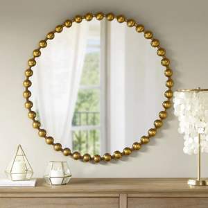 Modern metal <b>wall</b> <b>mirror</b> with decorative frame <b>for</b> living room bedroom <b>bathroom</b> hallway entryway stylish home interior decor - Product Image 1