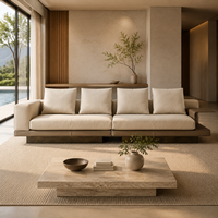 Canapé modulaire moderne rembourré avec table d'appoint intégrée, garnissage en éponge écologique pour appartements et hôtels