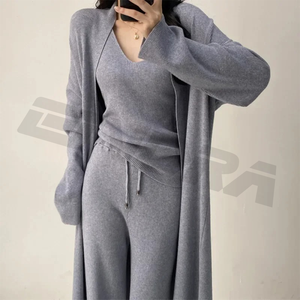 Ensemble de vêtements de détente en tricot confortable de luxe 3 pièces Dahlias et ensemble de salon doux et confortable pour femmes vente en gros de mode de haute qualité - Product Image 4