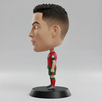 Joueurs de football en résine 3D hautement détaillés Messi/Ronaldo/Erling Haaland - Figurine de collection stylisée avec peinture personnalisée