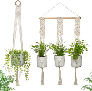 Jardinière suspendue d'intérieur, cintre pour plantes en macramé, cintres pour plantes d'intérieur et d'extérieur, corde de jute OEM - Product Image 6
