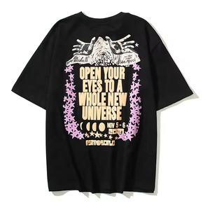 T-shirt streetwear de haute qualité personnalisé en usine, OEM, hip-hop, pour motif de lettres, nouvelle arrivée, surdimensionné, long, pour homme - Product Image 4