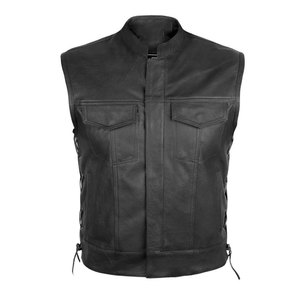 100% véritable cuir gilet homme peau de vache moto motard gilets homme gilet mode sans manches vestes - Product Image 3