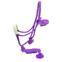 Harnais réglable en nylon tressé et cuir véritable, style western, avec boucle décorative et conchos, quincaillerie robuste, haute qualité