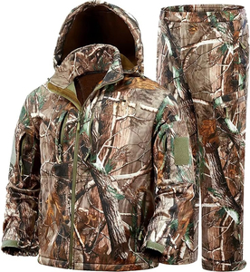 Combinaison de chasse pour homme en polyester imprimé à coque souple classique, de haute qualité, respirante, pour l'automne, confortable et chaude - Product Image 4