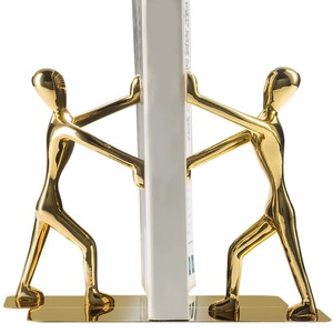 Artistic Pushing Gold Figure Bookends for Room Decor Study Table Office Desk Guest Entertaining and <b>Gifting</b> Purpose <b>Use</b> - Product Image 5