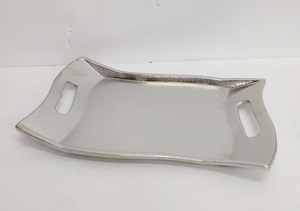 Bandejas de servicio decorativas al por mayor para cocina y restaurante Bandeja de servicio de diseñador único clásico de aluminio moderno - Product Image 4