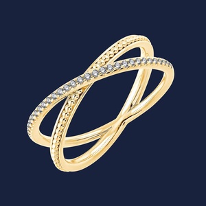 Bague ludique Marika avec 1 diamant rond cultivé en laboratoire de 0,11 carat GH-SI en or massif 14 carats pour mariage, fiançailles et occasions spéciales - Product Image 2