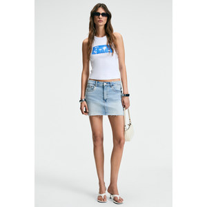 ETHIQUET WIKENDS Camiseta sin mangas con cuello redondo y tiras gruesas en la parte delantera con detalle estampado para mujer - Product Image 4