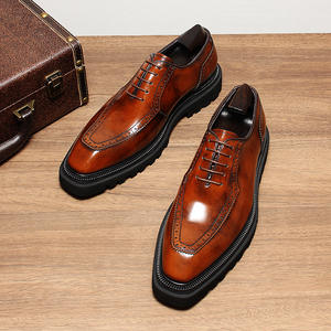 Zapatos Oxford de Piel Vacuna con Suela Gruesa, Nuevos, de Alta Calidad, de Cuero Genuino, Impermeables, con Acabado Liso, Casuales y Formales para Hombre - Product Image 3