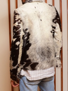 Women's <b>Jackets</b> Real Cowhide Hair Cow Skin Made Luxury Waist Belt Varsity Woman <b>Jacket</b> - Product Image 3