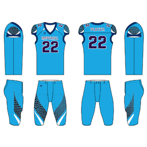 Juego de uniformes de fútbol americano para aparejos juveniles y bordado por sublimación de banderas y apliques - Product Image 2