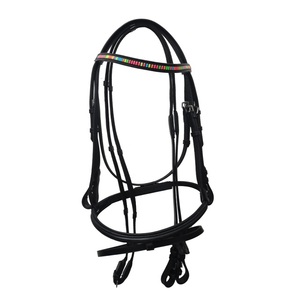 Bride rembourrée en cuir décoratif fantaisie anatomique de haute qualité Équipement d'équitation léger confortable et durable pour chevaux - Product Image 5