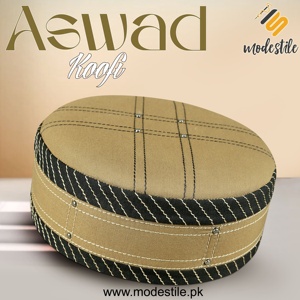 Gorra Aswad Premium Kufi para hombre, tocado de oración islámica refinado con bordado decorativo, marca personalizada, fabricante a granel - Product Image 5