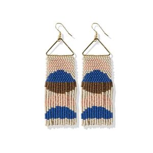 Pendientes colgantes de cuentas de semillas de tendencia hechos a mano para mujer, accesorios de moda con cuentas coloridas personalizables con flecos largos - Product Image 6
